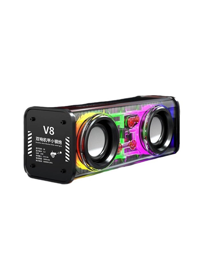 Transparent Bluetooth speakers RGB Light Wireless Outdoor Sports Bluetooth Sound Tws Subwoofe Colour:Colourful Type:bag