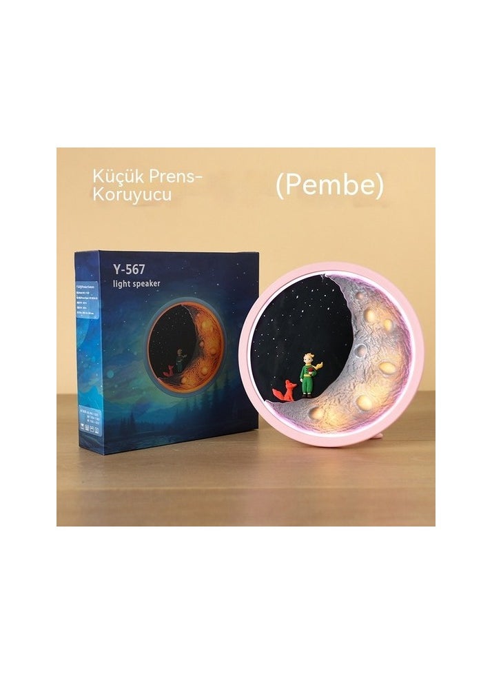 Little Prince Bluetooth Speaking Night Gift Sound Cartoon New Wireless Subwo Colour:Pink model:Music, Games, Voice Calls