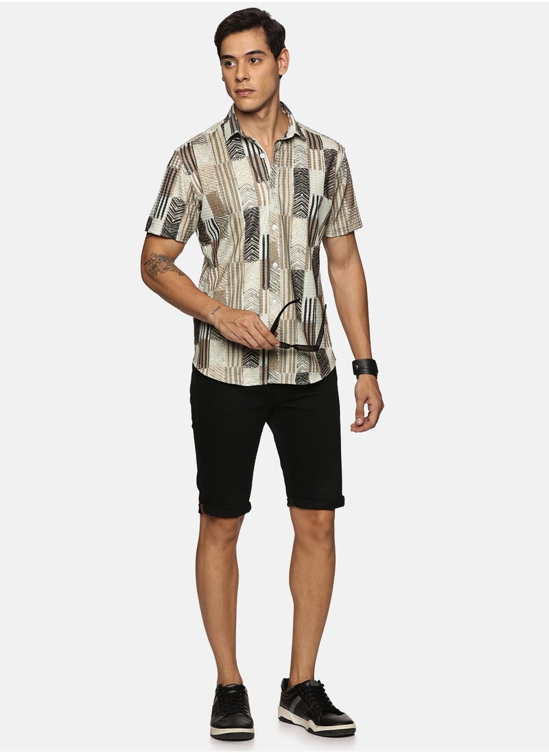 U.S. ELK Men's Printed Shirt | Half sleeves Hawaiian Men formal Shirts | Stylish and Versatile Casual Shirt For Men