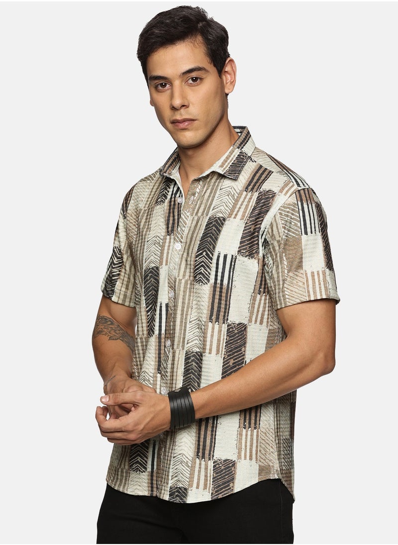 U.S. ELK Men's Printed Shirt | Half sleeves Hawaiian Men formal Shirts | Stylish and Versatile Casual Shirt For Men