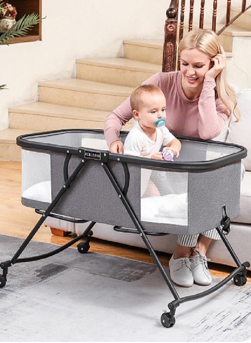 Baby Crib Portable Folding Cradle Bedside Bed Mobile Baby Bed Sleeping Basket Bb Bed Newborn Splicing Big Bed