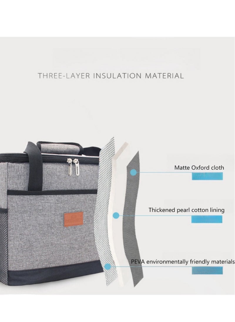 Insulated Meal Bag Insulated Lunch Bag Portable Outdoor Insulated Bag Oxford Cloth Thickened Waterproof(30*19*29CM,15L)