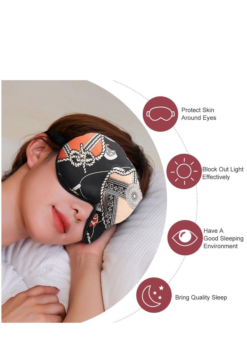 Silk Eye Mask 2 Pack Eye Strap Eye Sleeping Mask Eye Sleep Shade Cover for Summer Travel Yoga Nap