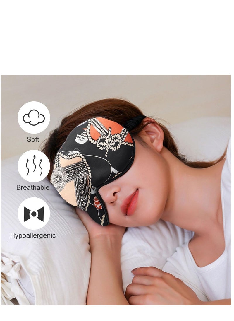 Silk Eye Mask 2 Pack Eye Strap Eye Sleeping Mask Eye Sleep Shade Cover for Summer Travel Yoga Nap