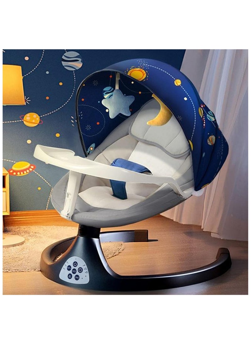 Baby Swing for Infants, 5 Speed Electric Bluetooth Baby Rocker for Newborn, 3 Timer Settings & 10 Pre-Set Lullabies, Portable Baby Swing with Trayfor 5-26 lbs, 1-12 Months