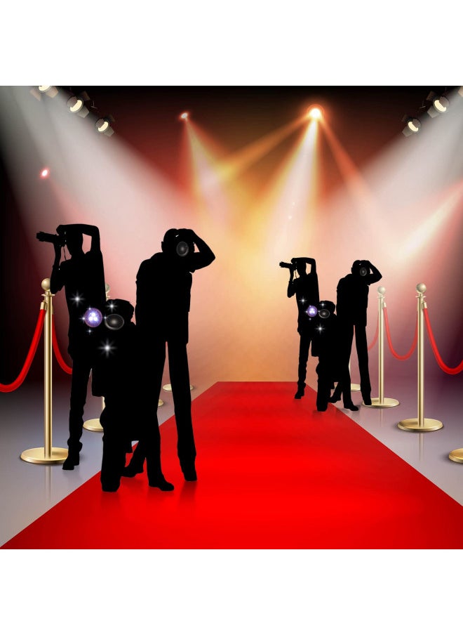 Halloween Paparazzi Props Photo Backdrop Red Carpet Runner for Party, Red Carpet Party Decorations Party Accessory Set, 6 Pieces with Red Carpet Runner for Academy Awards Outdoor Movie Night Party