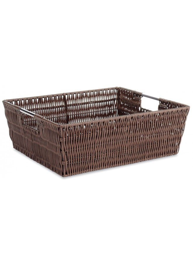 Whitmor Java Rattique Shelf Storage Tote Basket, 1 Count (Pack of 1)