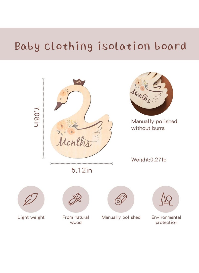 Baby Closet Dividers for Clothes Organizer Beautiful Wooden Double-Sided Baby Clothes Size Hanger Organizers for Newborn to 24 Months for Nursery Decor