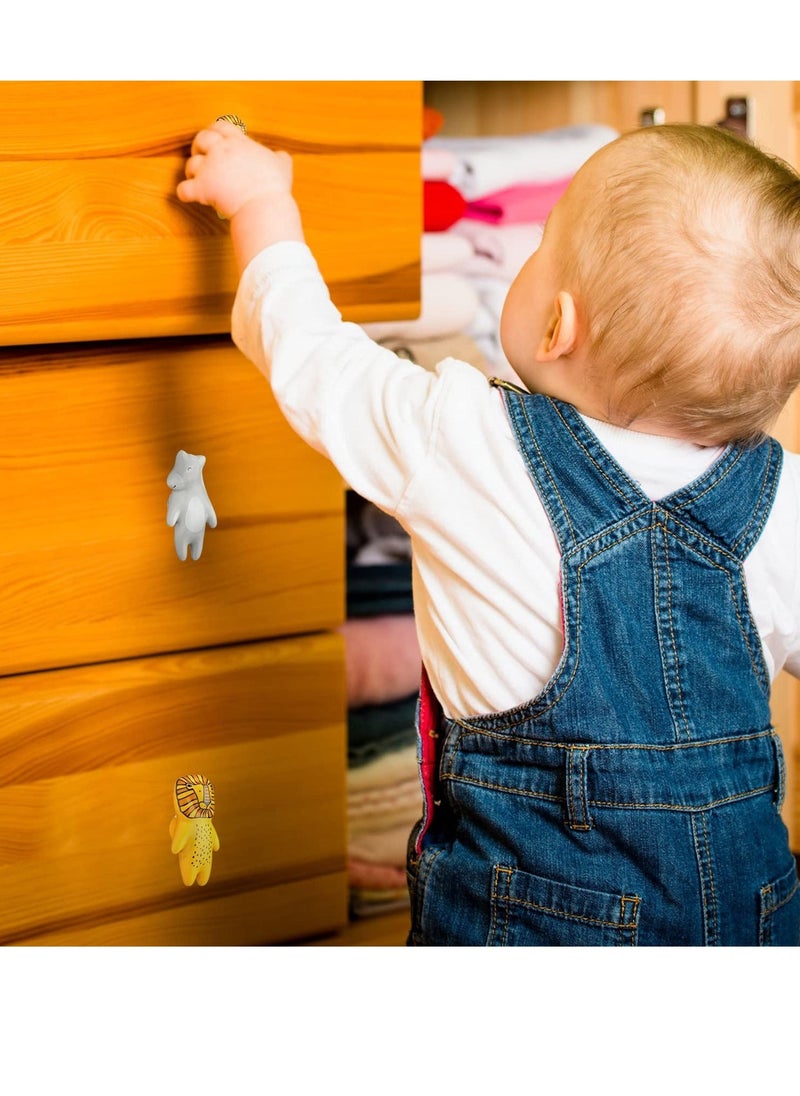 Adorable 5-Piece Animal Drawer Pulls - Ceramic Cabinet Knobs for Kids' Dressers, Nursery Rooms, Bedrooms, Bathrooms, and Kitchens - Cute Cupboard Handles for a Playful Touch!