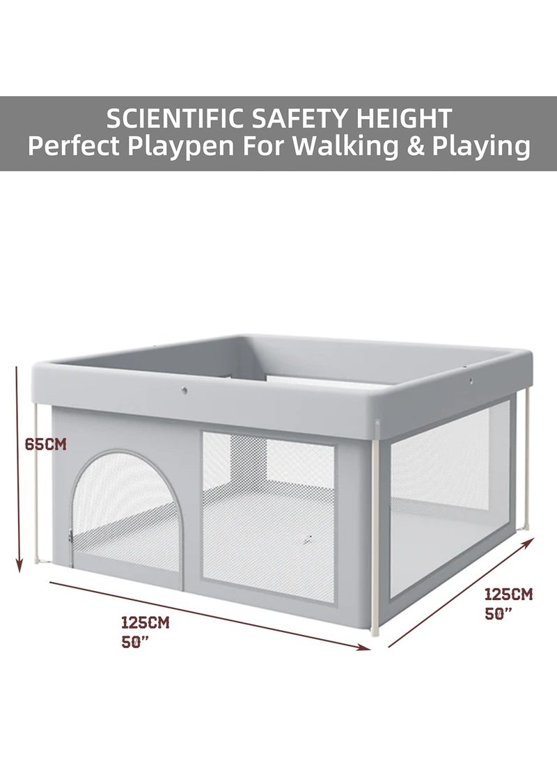 Foldable Indoor and Outdoor Baby Playpen 125cmx125cm for Babies and Toddler. Light weight, No Installation