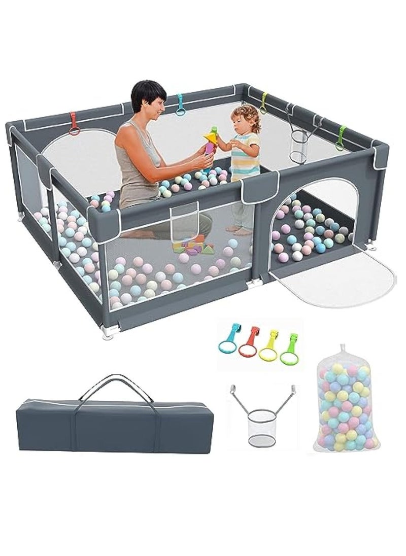 Baby Playpen, Playpen for Babies and Toddlers,150*180*68 cm Baby Play Pen for Toddler,Sturdy Safety Baby Fence with Anti-Slip Base, Play Yard Indoor Outdoor Kids Activity Center