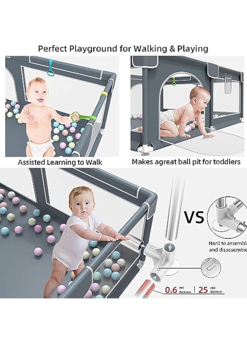 Baby Playpen, Playpen for Babies and Toddlers,150*180*68 cm Baby Play Pen for Toddler,Sturdy Safety Baby Fence with Anti-Slip Base, Play Yard Indoor Outdoor Kids Activity Center