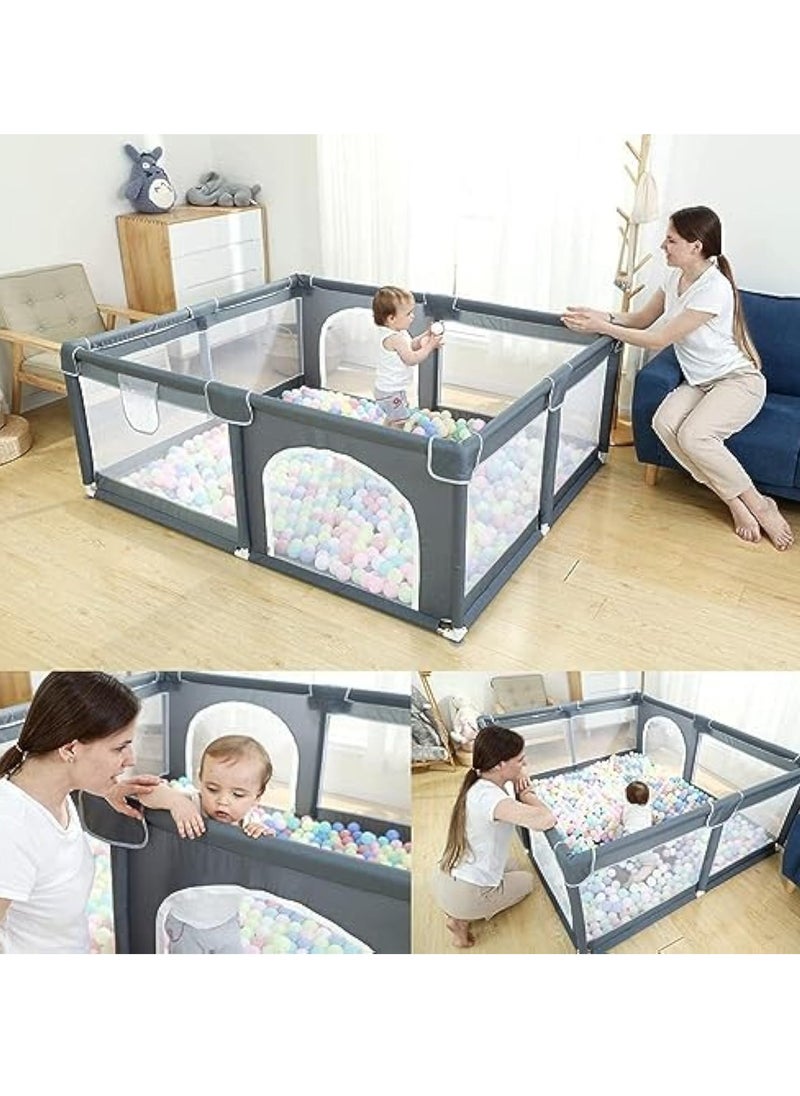 Baby Playpen, Playpen for Babies and Toddlers,150*180*68 cm Baby Play Pen for Toddler,Sturdy Safety Baby Fence with Anti-Slip Base, Play Yard Indoor Outdoor Kids Activity Center