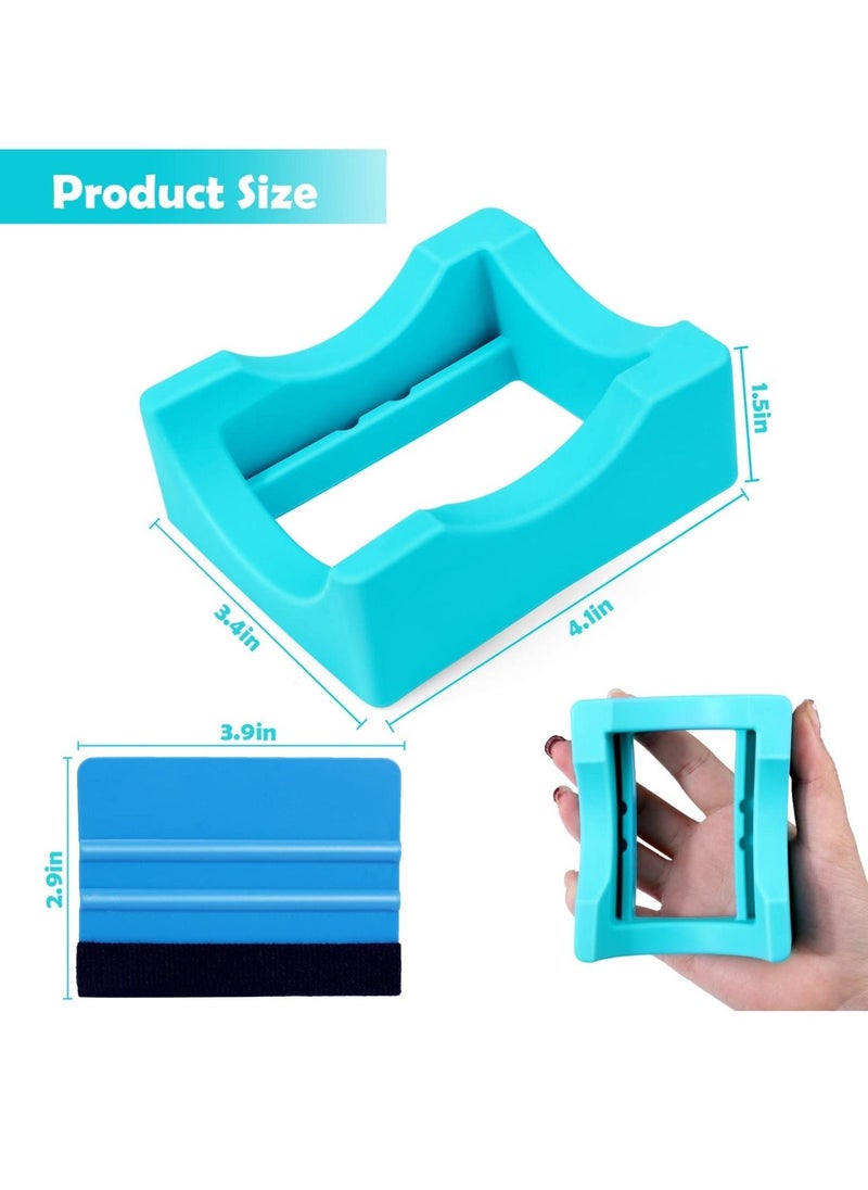 Small Silicone Cup Cradle for Crafting Tumbler Holder with Built in Slot and Felt Edge Squeegee for Mug and Glass Bottle Anti Skidding Display Tumbler Stand