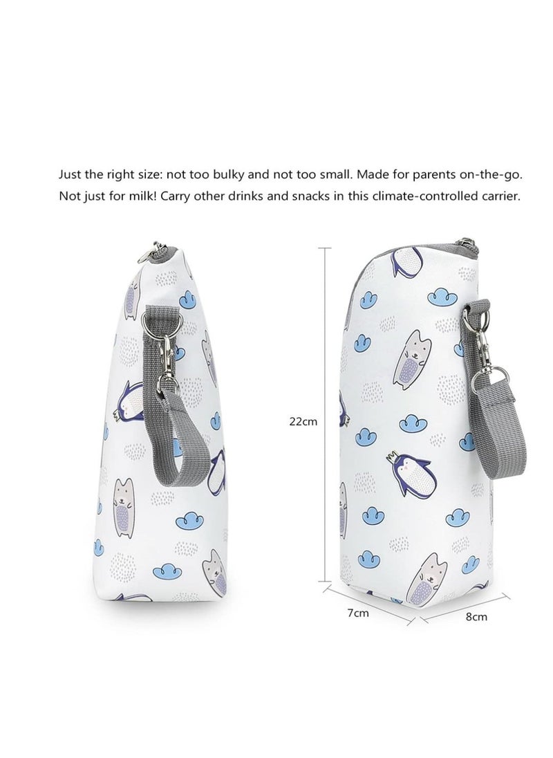 Baby Bottle Cooler Bag, Baby Bottle Thermal Bag, Bottle Bag for Daycare Baby Milk Cooler, Children Water Cup Bag, White Accessories Breast Milk Interlayer Cotton, Travel Bags Portable Bottle Bag