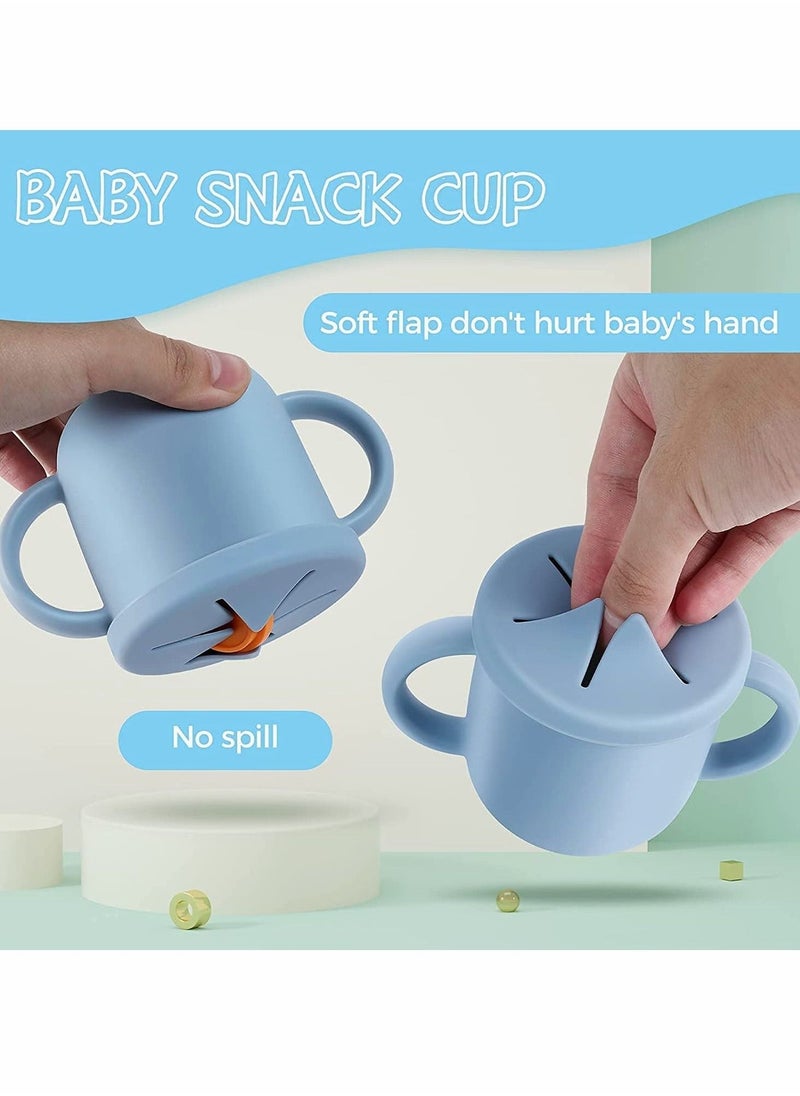 Silicone Sippy Cups for Baby, Sippy Cup & Snack 2-in-1 Container for Toddlers