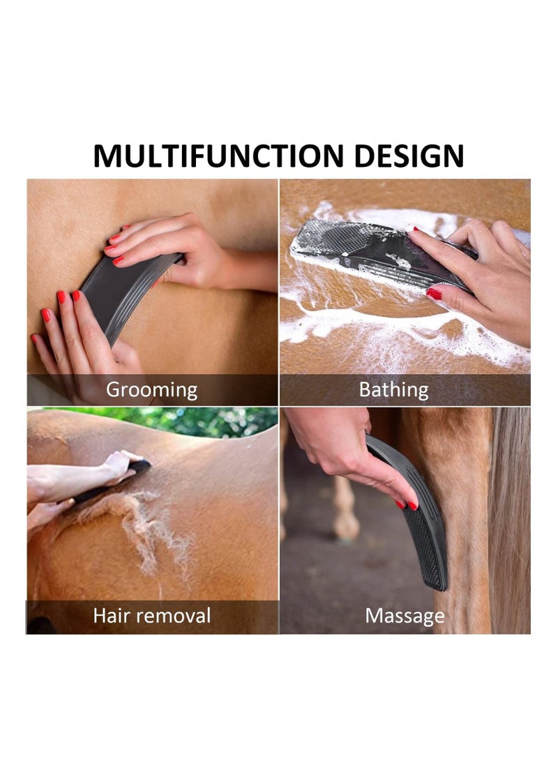 6-in-1 Horse Hair Brush Pet Grooming Brush, Shedding Grooming Massage Brush Multi-Functional Horses Hair Removal Beauty Brush Tool(Black)