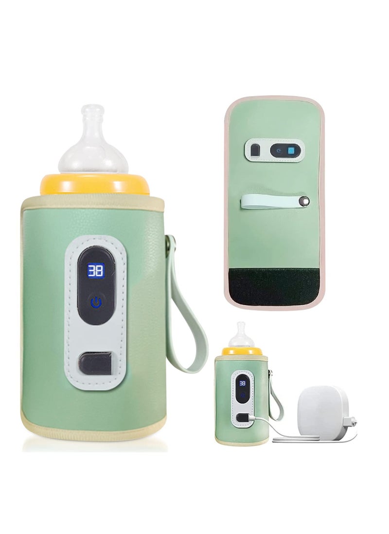 Bottle Warmer Cover, Baby Bottle Heater, USB Bottle Warmer Bag, Portable Baby Bottle Food Warmer, with 5 Levels of Temperature Adjustment, Travel Smart Insulation Milk Bottle Cover Bag