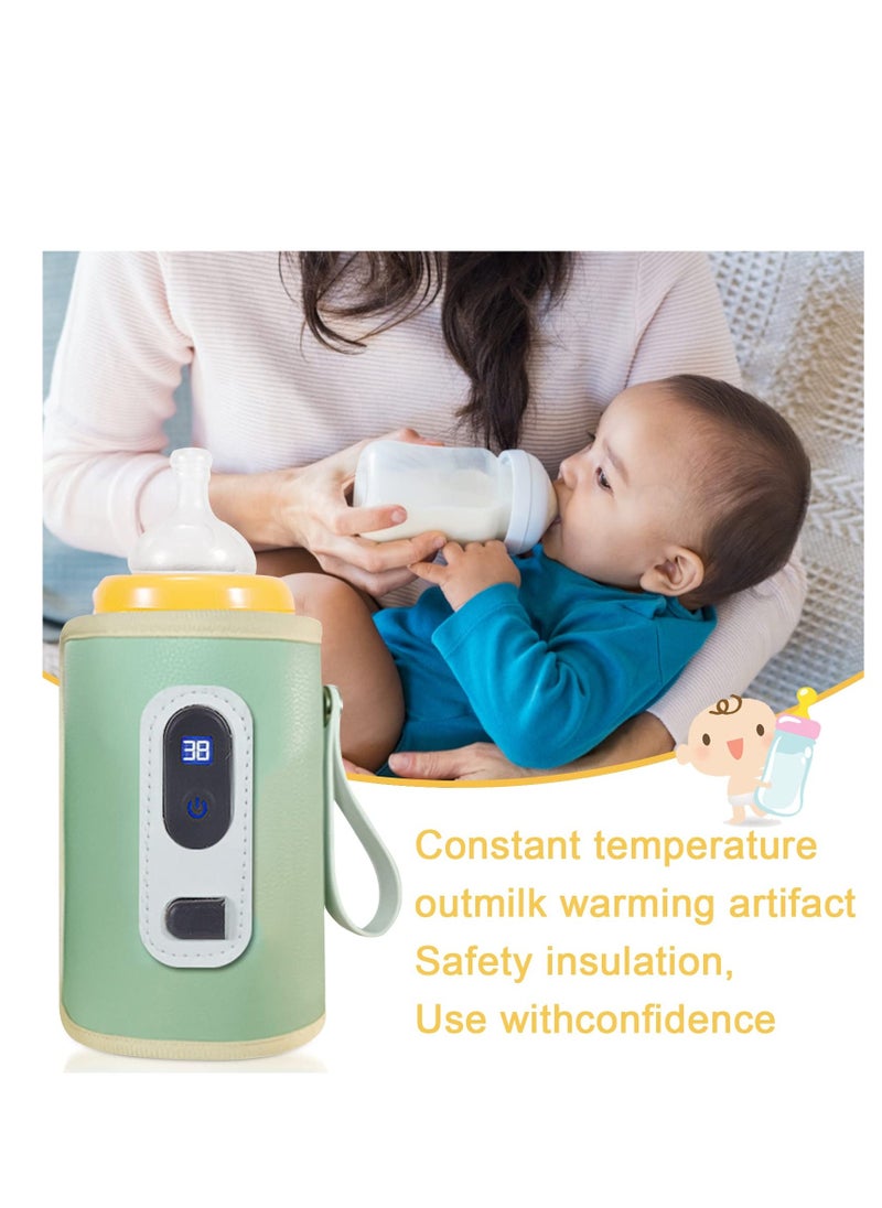 Bottle Warmer Cover, Baby Bottle Heater, USB Bottle Warmer Bag, Portable Baby Bottle Food Warmer, with 5 Levels of Temperature Adjustment, Travel Smart Insulation Milk Bottle Cover Bag