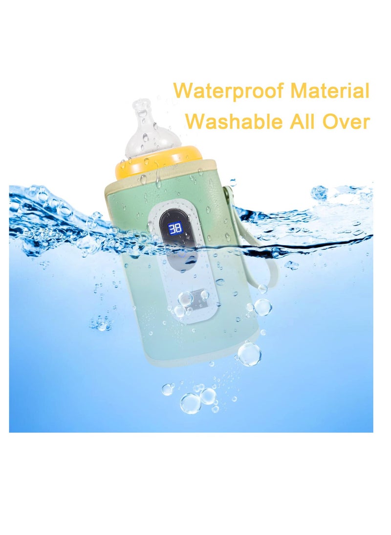 Bottle Warmer Cover, Baby Bottle Heater, USB Bottle Warmer Bag, Portable Baby Bottle Food Warmer, with 5 Levels of Temperature Adjustment, Travel Smart Insulation Milk Bottle Cover Bag