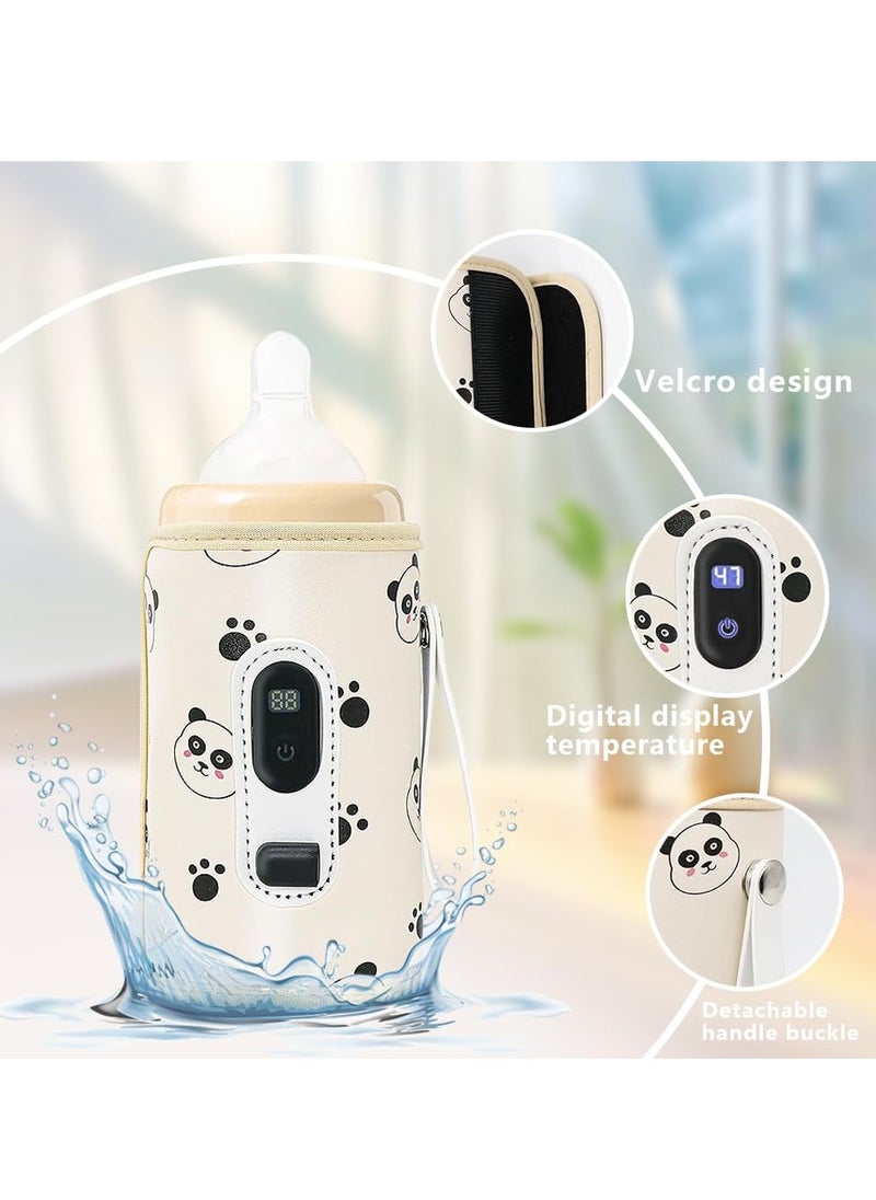 Portable USB Baby Bottle Warmer | LCD Display, 21 Adjustable Temperatures, For Car & Travel, Suitable for All Bottles