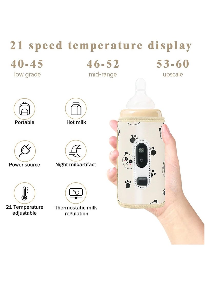 Portable USB Baby Bottle Warmer | LCD Display, 21 Adjustable Temperatures, For Car & Travel, Suitable for All Bottles