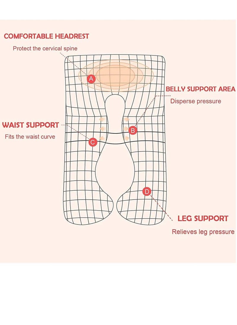 Cover U Shape Full Body Pillow Maternity Support Cushion for Pregnant Women Pregnancy Comfort Shaped with Removable Washable