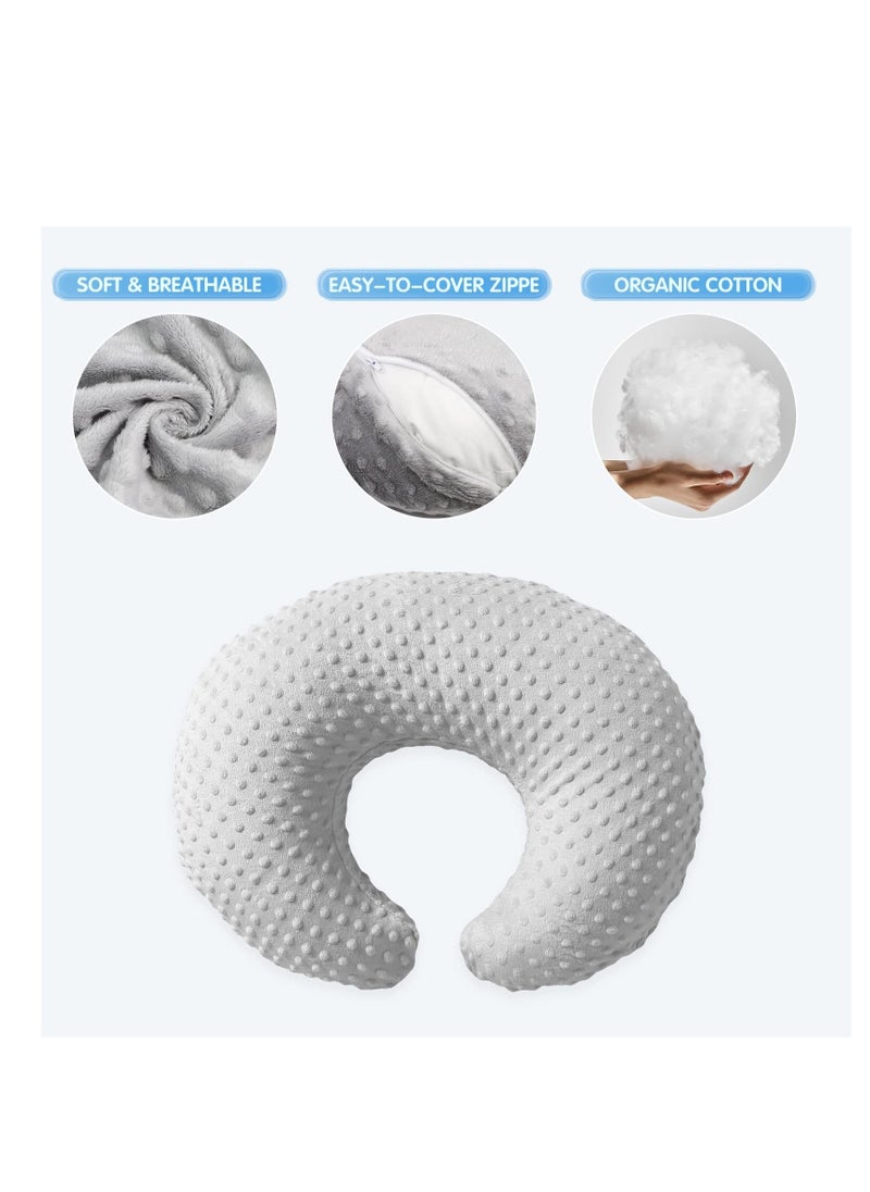 Baby Nursing Pillow, Ergonomic Essentials Breastfeeding Bottle Feeding Pillow Original Support for Baby Boys and Girls, with Removable Cotton Blend Cover, Machine Washable Baby Donut Pillow