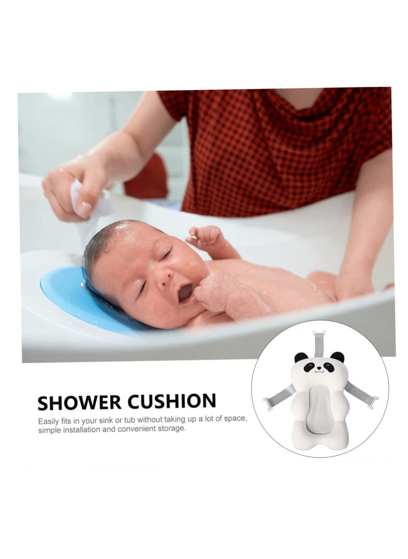 Baby Sling Pillow, Bathtub Panda Mat Bath Mesh Support Cushion, Tub with Pad Baby Newborn Toddler Up Bathing Support Thicken Sit, White Infant Proof Seat Adjustable for Shaped Net Skid