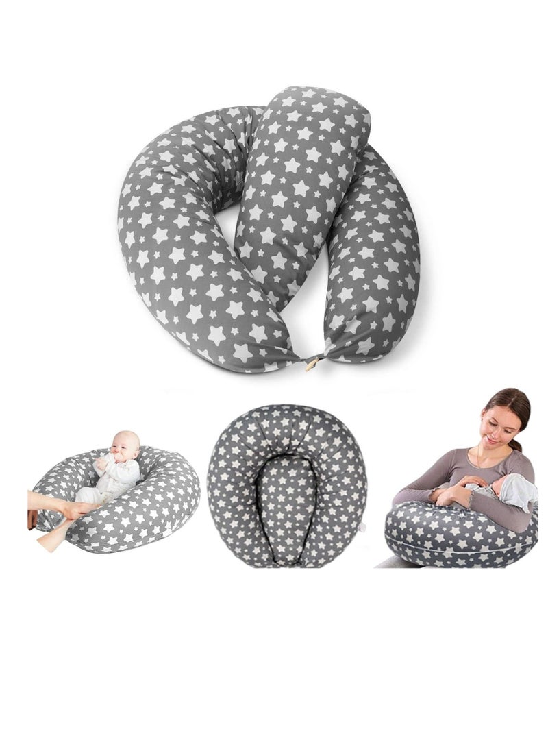 Baby Nursing Pillows for Breastfeeding, Multifunctional Ultra Soft Nursing Pillow for Moms, Breastfeeding and Bottlefeeding for Baby Boys and Girls, Baby Feeding Support Pillow for Newborn, Grey