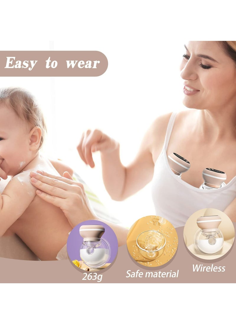 Hands Free Electric Breast Pump, 3 Modes and 9 Levels, Strong Suction Power, Portable Electric Breast Pump with LED Touch Screen, Rechargeable,