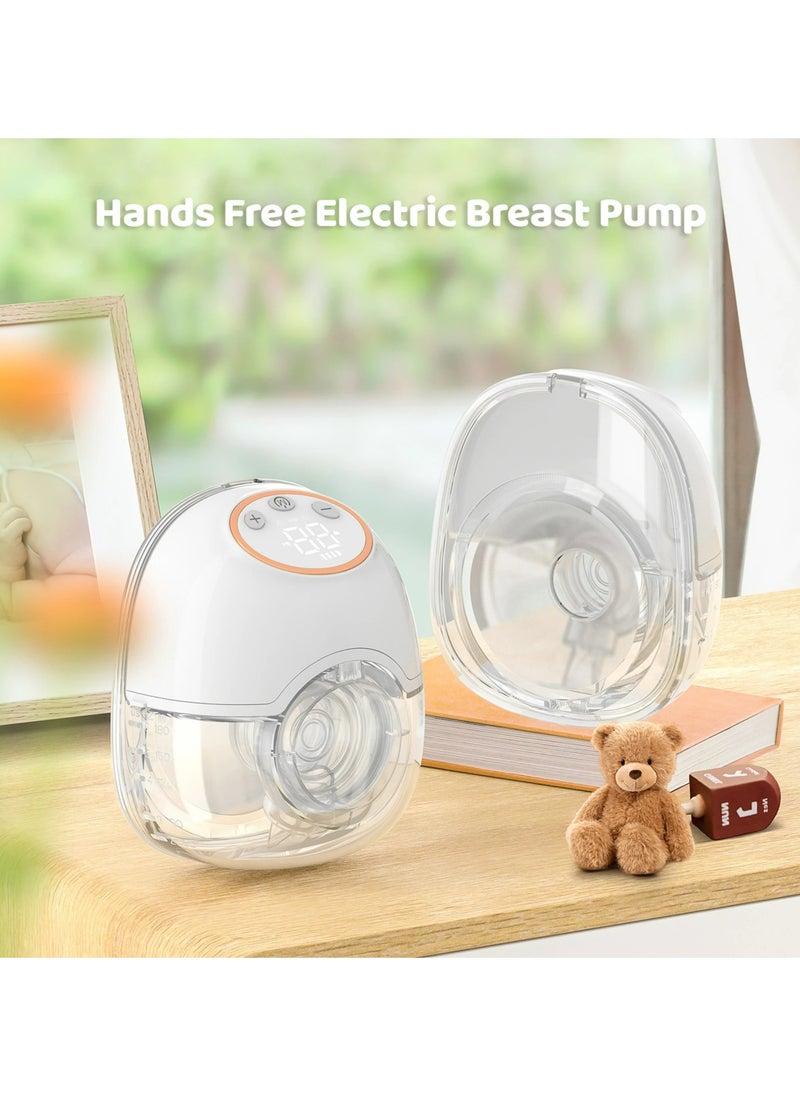 Portable breast pump , hands-free electric breast pump for breastfeeding, 4 modes, 12 suction levels, low noise, built-in battery