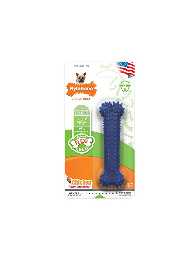 Nylabone Moderate Chew FlexiChew Dental Chew Toy Chicken Flavor X-Small/Petite - Up to 15 lbs.