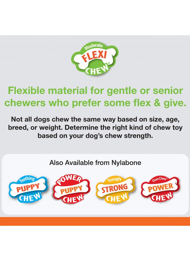 Nylabone Moderate Chew FlexiChew Dental Chew Toy Chicken Flavor X-Small/Petite - Up to 15 lbs.