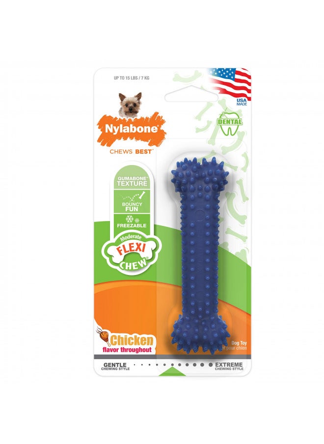 Nylabone Moderate Chew FlexiChew Dental Chew Toy Chicken Flavor X-Small/Petite - Up to 15 lbs.