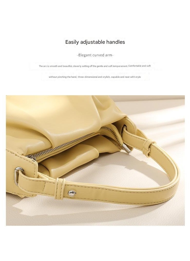 Small Niche Design Trendy Brand New Bag Summer Pleated Armpit Bag French Minimalist One Shoulder Hand-Held Cloud Bag