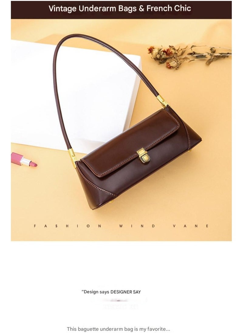 New Trendy Retro Handbag Fashionable Shoulder Bag French Stick Bag Women's Bag Small