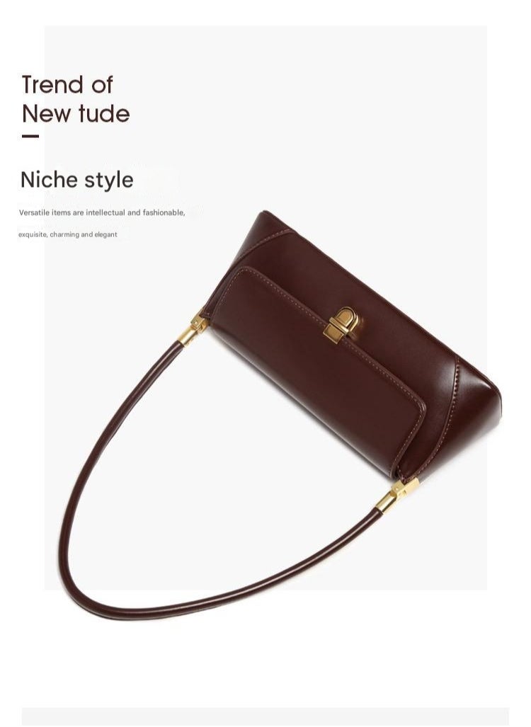 New Trendy Retro Handbag Fashionable Shoulder Bag French Stick Bag Women's Bag Small