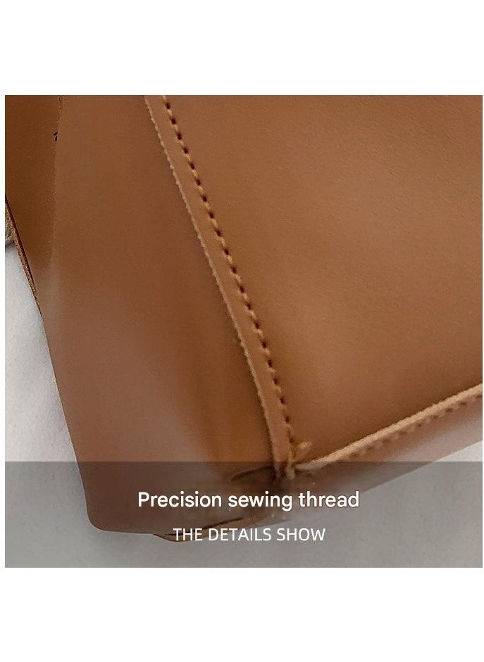 Autumn And Winter Texture Solid Color Handbag Design Sense Single Shoulder Crossbody Bag Women's Large Capacity Western-Style Splicing Tote Bag