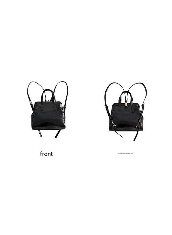 Korean Autumn And Winter Shiny Handbag Fashionable Simple And Versatile Women's Bag Large Capacity Niche Retro Clip Backpack