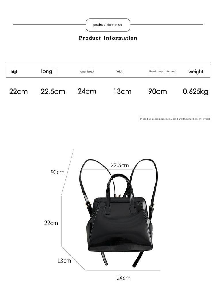 Korean Autumn And Winter Shiny Handbag Fashionable Simple And Versatile Women's Bag Large Capacity Niche Retro Clip Backpack