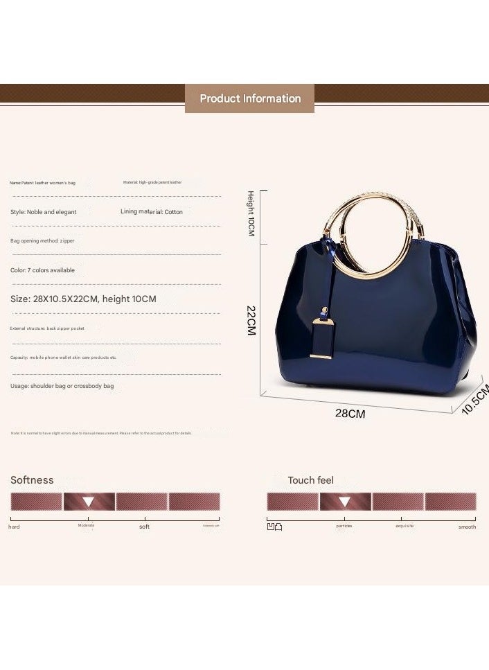 New Trendy And Versatile Boutique Shiny Leather Solid Color Korean Version Ladies' Casual Crossbody Single Shoulder Women's Bag