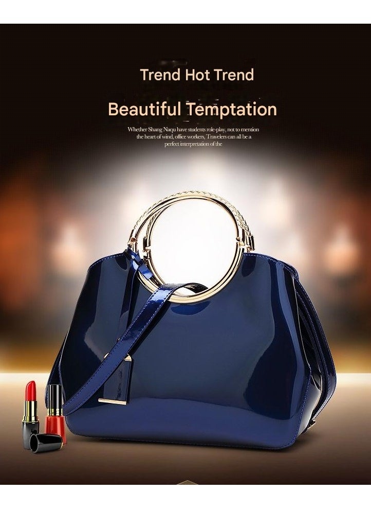 New Trendy And Versatile Boutique Shiny Leather Solid Color Korean Version Ladies' Casual Crossbody Single Shoulder Women's Bag