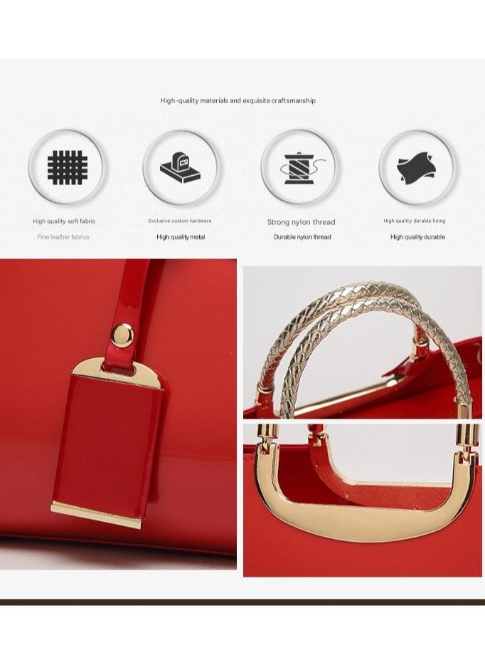 New Trendy aAnd Versatile Boutique Shiny Leather Solid Color Korean Version ladies' Casual Crossbody Single Shoulder Women's Bag