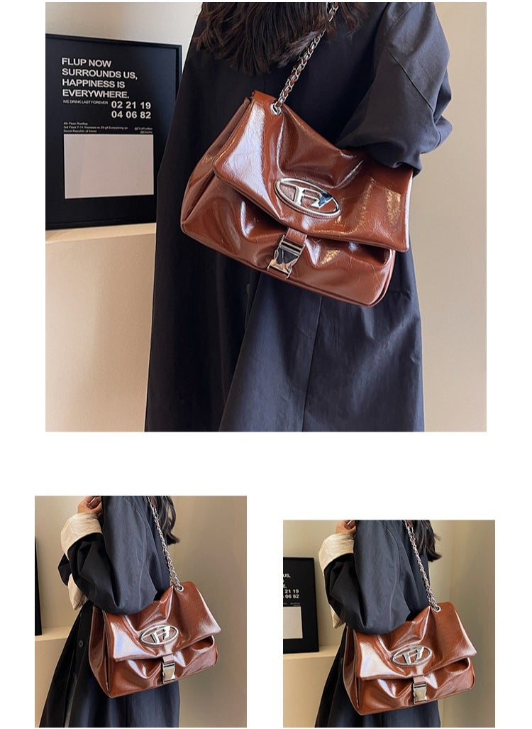 Large Capacity Single Shoulder Crossbody Bag New Small Fragrance Style Holder Extra Large Bag Temperament Jingdang Bag Chain Wandering Bag