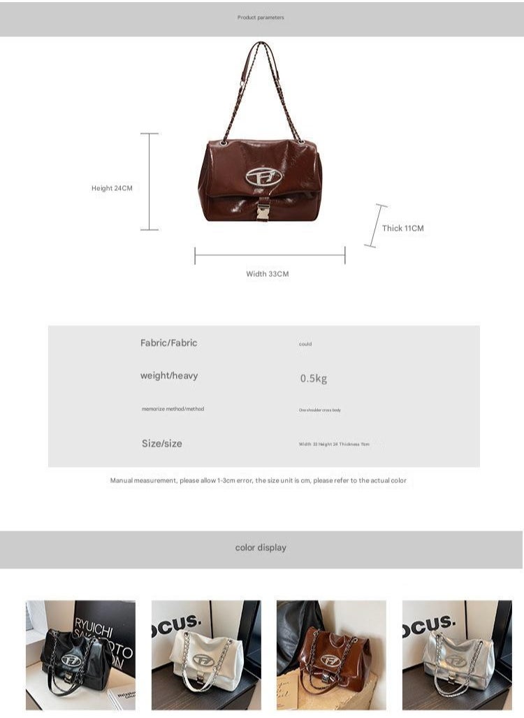 Large Capacity Single Shoulder Crossbody Bag New Small Fragrance Style Holder Extra Large Bag Temperament Jingdang Bag Chain Wandering Bag