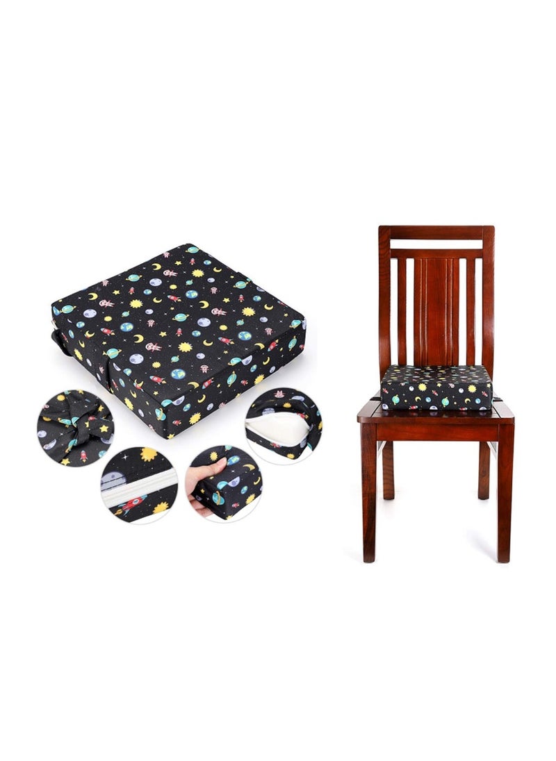 Chair Increasing Cushion Baby Toddler Kids Infant Portable Dismountable Highchair Booster Seat Cushion Washable Thick Chair Seat Cloth Straps Starry Sky