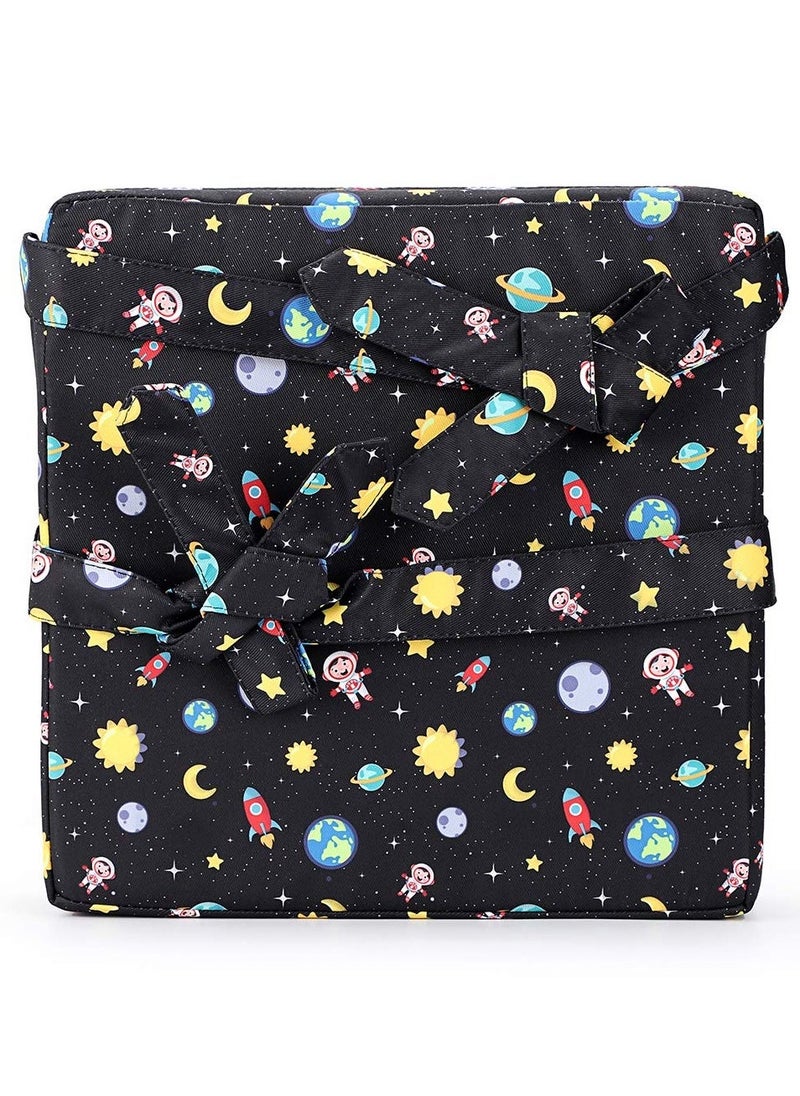 Chair Increasing Cushion Baby Toddler Kids Infant Portable Dismountable Highchair Booster Seat Cushion Washable Thick Chair Seat Cloth Straps Starry Sky