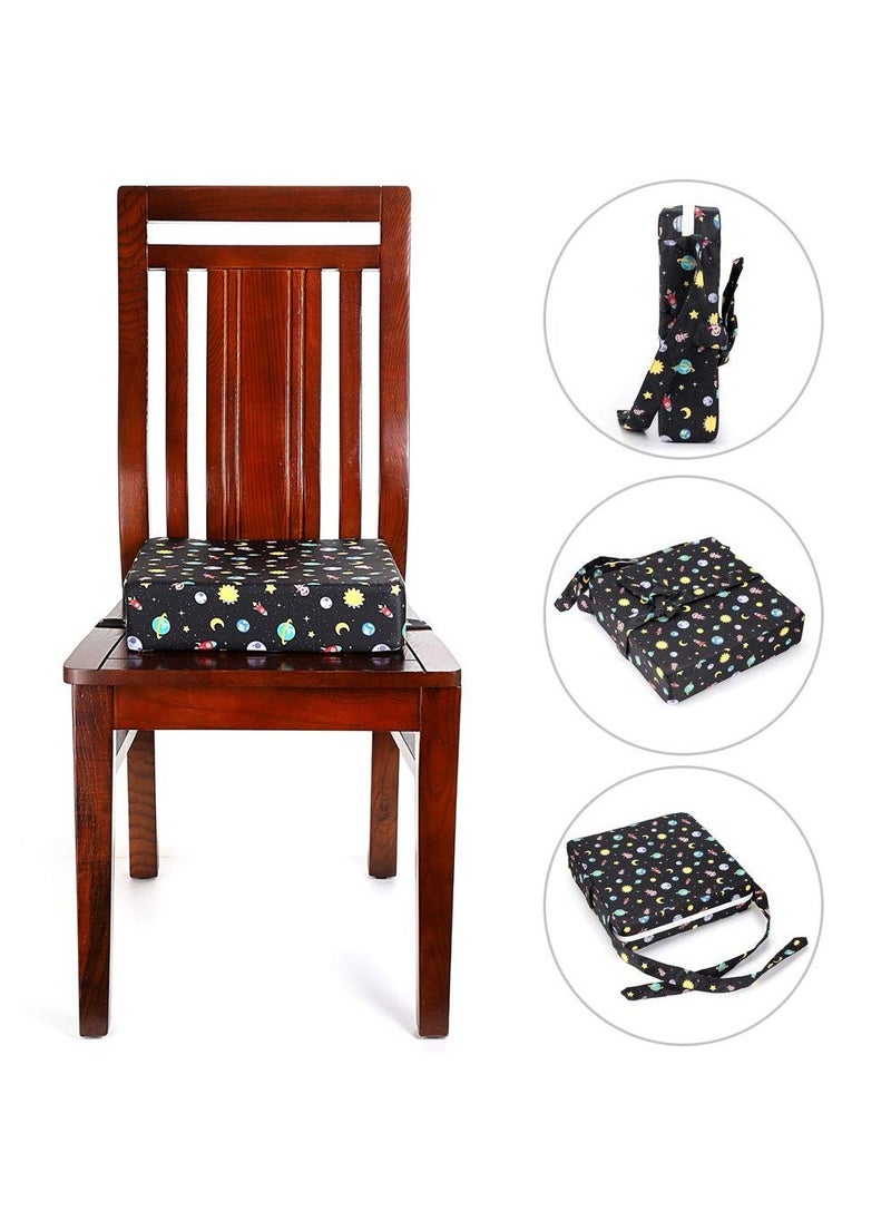 Chair Increasing Cushion Baby Toddler Kids Infant Portable Dismountable Highchair Booster Seat Cushion Washable Thick Chair Seat Cloth Straps Starry Sky