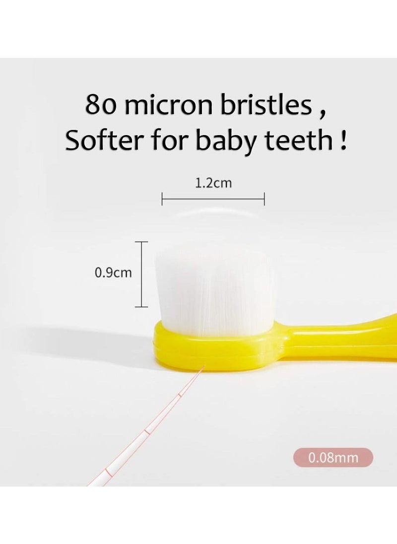 4 Pcs Baby Toothbrush Toddler Toothbrush for Age 1-3 Years Old Extra Soft Toothbrush with 10000 Soft Floss Bristle for Baby Gum Care